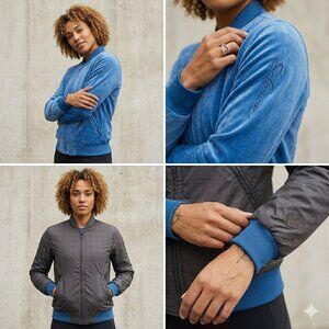 NEW Salomon Brown/Blue Reversible Acti Loft Full Zip Jacket Women's Size Small